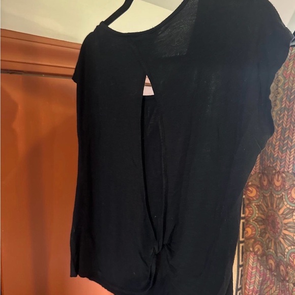 Black Tee with Silver Heart Sequin Design - Picture 2 of 2